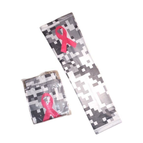 Breast Cancer Awareness Sleeves Pink Ribbon Arm Sleeves - Picture 5 of 9